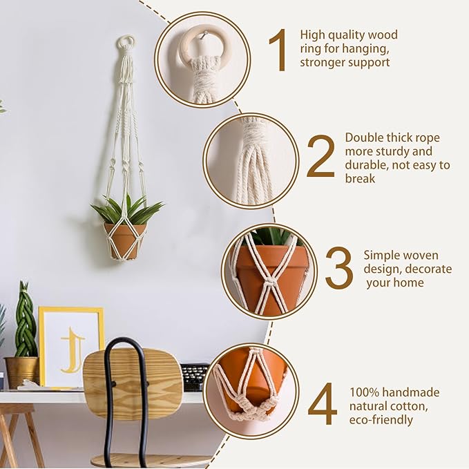 Artilady Plant Hanger Indoor Macrame Hanging Planters
