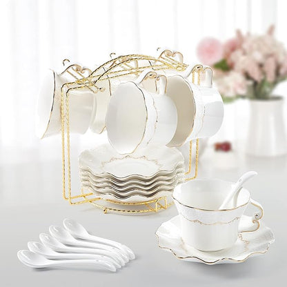 DUJUST Tea Cups and Saucers