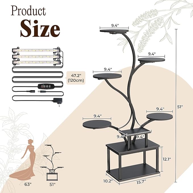 PRAISUN 51 Inch Plant Stand