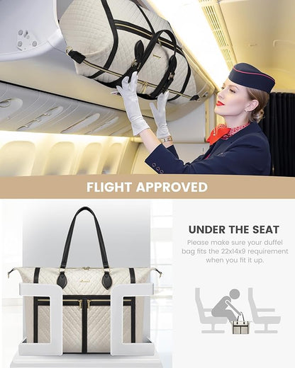 LOVEVOOK Travel Weekender 4-in-1 Duffle With Shoes Compartment, Carry On Overnight Bag, Toiletry Pouch & Wet Pocket, Large Tote for Women Labor Delivery Hospital