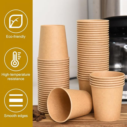 Vumdua 500 Pcs 6 oz Kraft Paper Cups