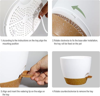 Large Self Watering Pots, 12/10/9 Plastic Planters