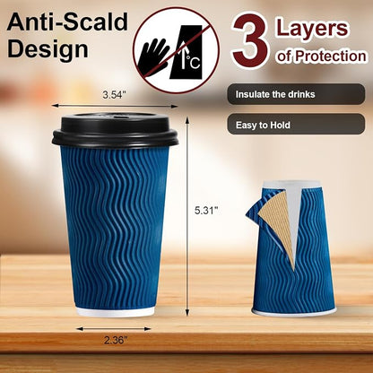 Lamosi 100 Pack Coffee Cups