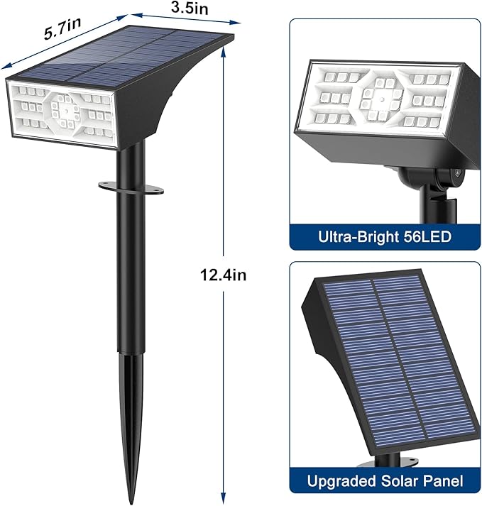 Solar Color Changing RGB Spot Lights Outdoor, 6 Pack/7 Lighting Modes