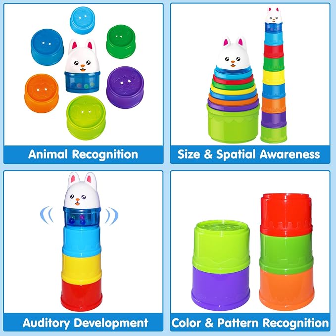 WEEJOYGAM Baby Stacking Cups, Nesting Stacking Toys
