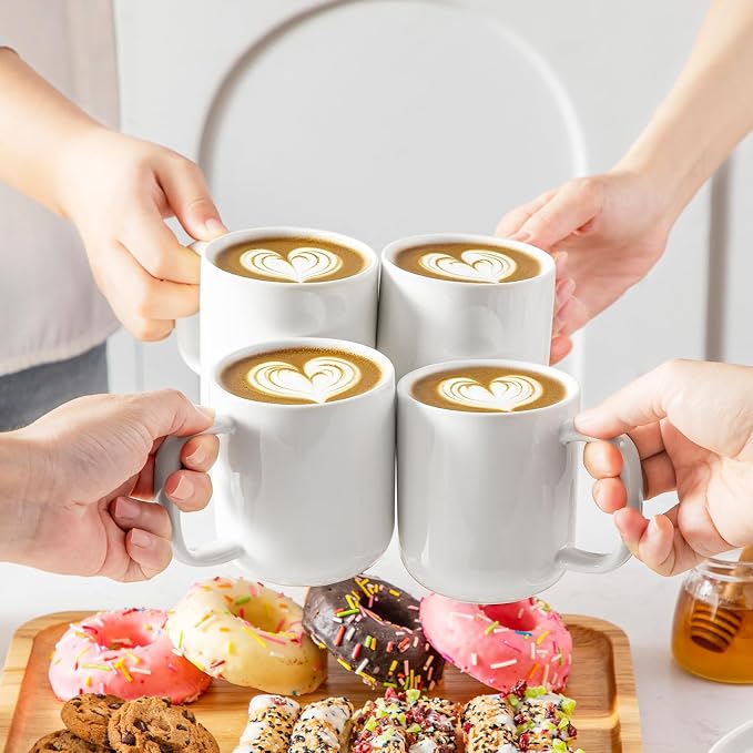vancasso Porcelain Coffee Mugs Set, 12 oz Ceramic Coffee Cups