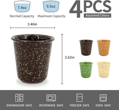 Coffee Mugs Set of 4, 10oz Ceramic Coffee Cups,