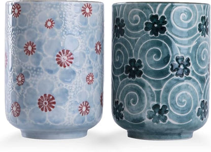 WHJY 10oz Transitional Chinese/Japanese style Handle-less Ceramic Tea cups