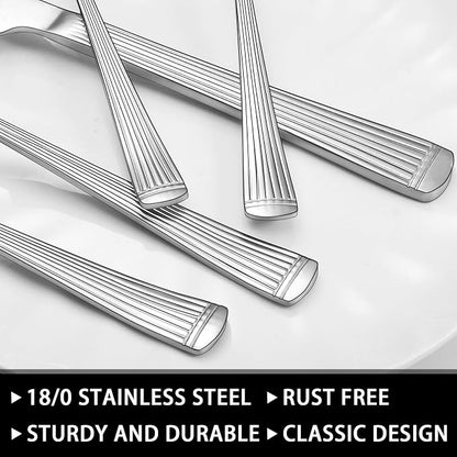 49-Piece Silverware Set with Organizer, Food-Grade Stainless Steel Flatware
