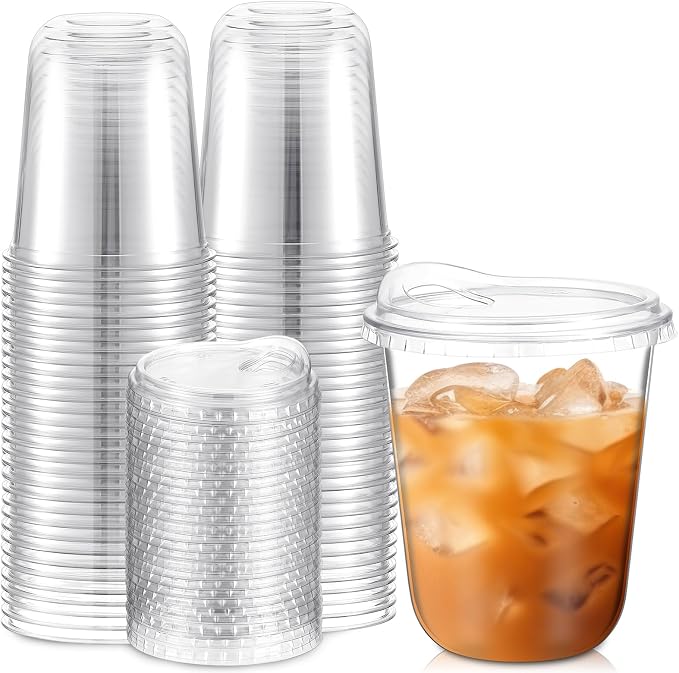 Baderke 50 Pcs Round Bottom Plastic Cups