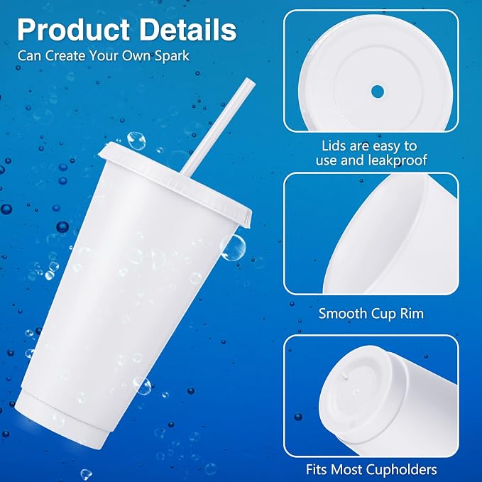 Amyhill 12 Pcs Reusable Plastic Cup