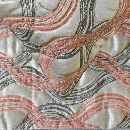The HomeCentric King/Queen/Twin Orange Designer CA King 86"x18" Bed Runner with Two Pillow Cover, Swirls & Quilted Bed Scarf on Jacquard Fabric - Orange Twirls