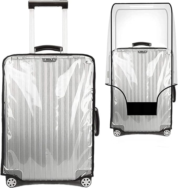 Suitcase Cover for 24" Luggage TSA Approved Clear PVC Thickened Protective Sleeve Cover for Wheeled Luggage Waterproof