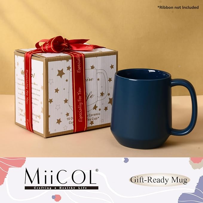 Miicol Ceramic Coffee Mug, 16 oz Large Coffee Cup, Tea Mug