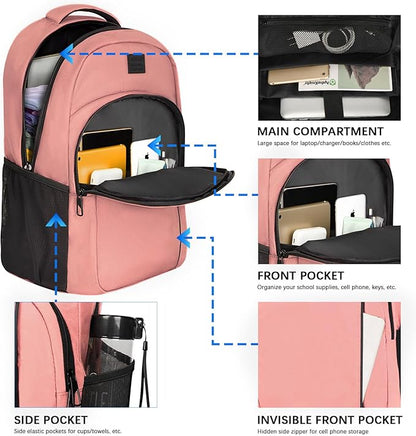 LARIPOP Extra Large Backpack,17.3 Inch Business Laptop backpack for Men Women with USB Charging Port,Water-Resistant Laptopack Weekender Daypack for Work College Computer