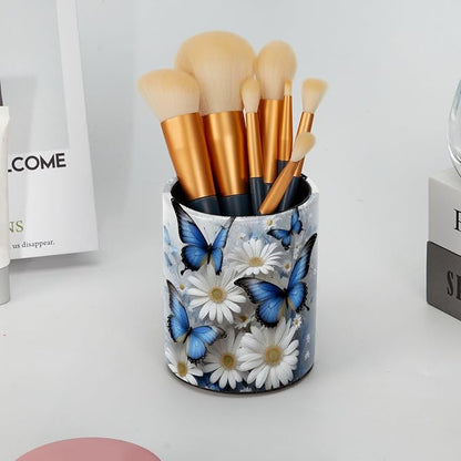 Butterflies and Daisies Leather Pen Holder