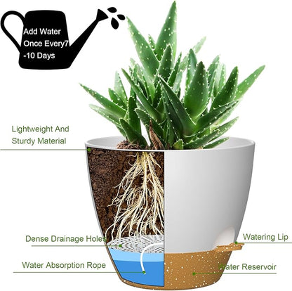 12 Inch Large Self Watering Pots, Flower Pots
