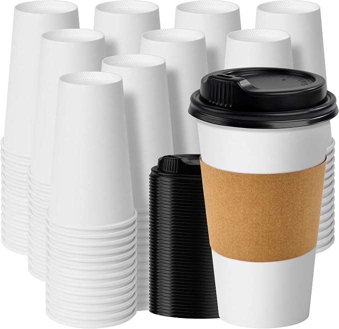 RACETOP 16 oz Disposable Paper Coffee Cups