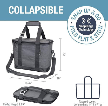CleverMade Collapsible Insulated Cooler Bag – Leakproof Soft Folding Cooler for Beach, Travel, Car