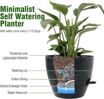 12/10/9 inch Large Self Watering Pots, Plant Pots
