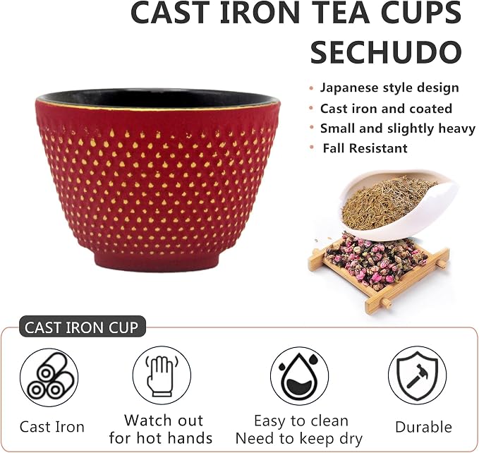 Japanese Cast Iron Tea Cups, Small and Heavy Teacups