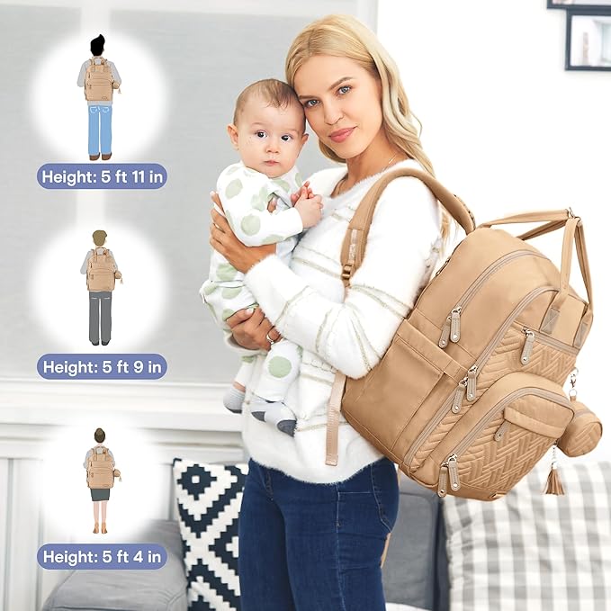 iniuniu Diaper Bag Backpack, 4 in 1 kit Large Unisex Baby Bags for Boys Girls, Waterproof Travel Back Pack with Diaper Pouch