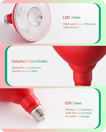 EDISHINE St.Patrick's Day/Easter Decorations PAR38 Red & Green LED Flood Light