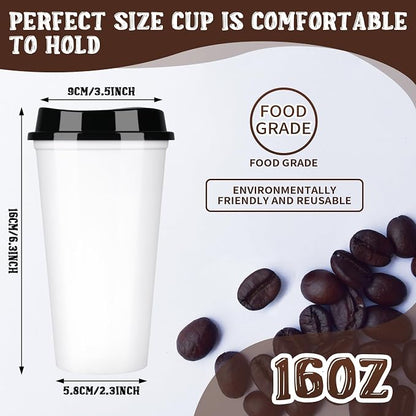 15 Pack Reusable Plastic Coffee Cups