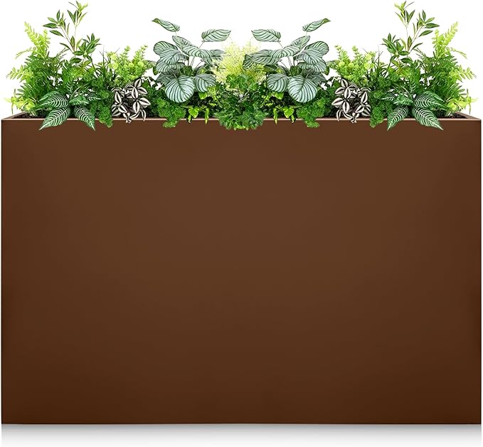 Galvanized Steel Planter Box-No Installation Required Metal Rectangular Block