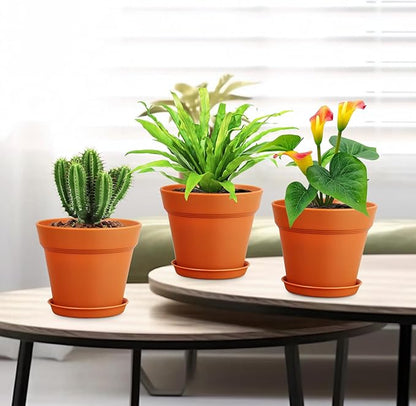 6 inch Plastic Nursery Pots, 16 Pack Plant Pots