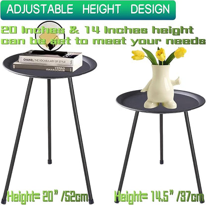 Plant Stand, Rust-proof Small Patio Table Round Metal Side Table