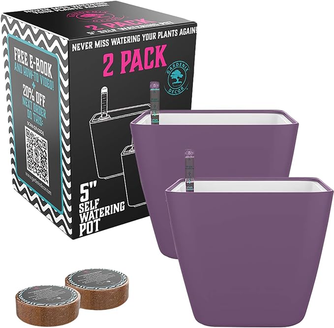 GARDENIX DECOR 5" Self Watering pots