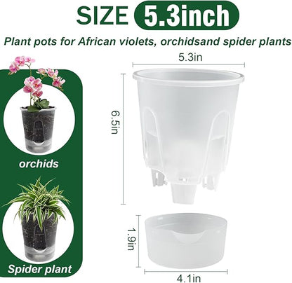 Cdd's Path Upgraded 5-Pack 6 Inch Naked Root Planter Self Watering Pots Set