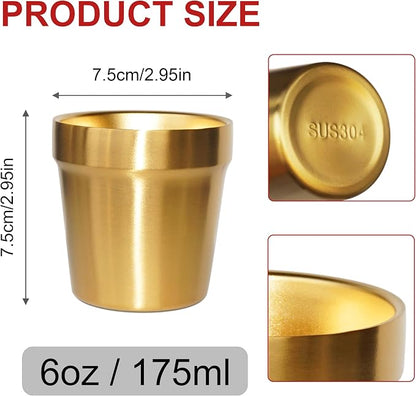 Youda 4-Pack 6oz Double Wall Insulated Stainless Steel Cups