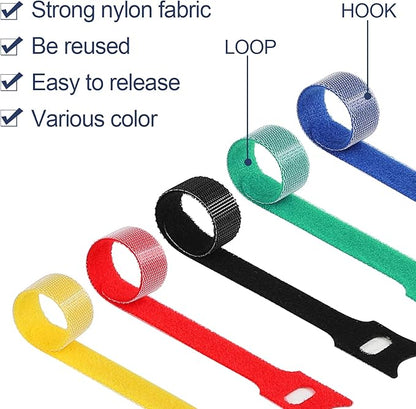 120PCS 6 Inch Cable Ties Reusable Multi-Purpose Wire Ties Cord Organizer Adjustable Cable Management 5 Colors