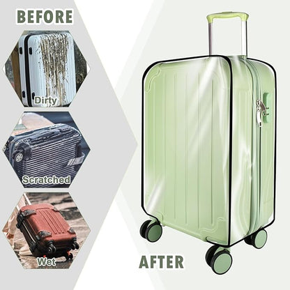 Thicken Clear Luggage Cover Protector, 26" PVC Luggage Covers for Suitcase Waterproof Dustproof Anti-scratch Travel Suitcase Covers Case for Wheeled Luggage