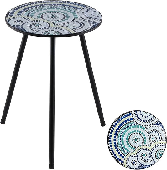 1 Pack Metal Outdoor Side Table Small Outside Round End Table