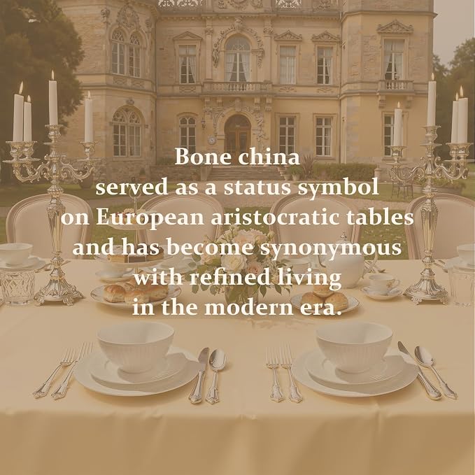 24Pc Bone China Dinnerware Set & 40Pc Flatware Combo Set