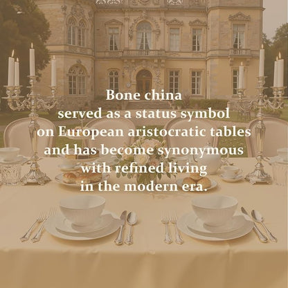 24Pc Bone China Dinnerware Set & 40Pc Flatware Combo Set