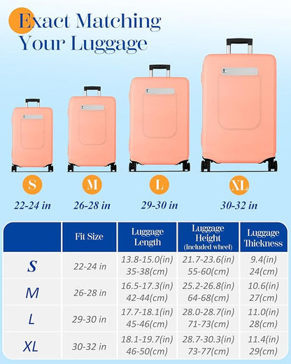 Slohif Luggage Cover for Suitcase Tsa Approved Protector - Luggage Sleeve Suit Case Cover Travel Stretch Large Baggage Case Protective Washable Fit 26-28 Inch Rose