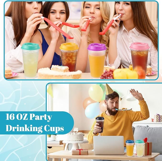 Honeydak 45 Pack 16 oz Reusable Coffee Cups