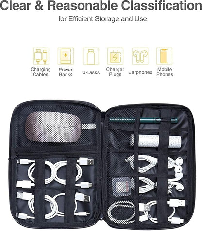 Luxtude Cord Organizer Bag, Travel Cable Organizer Bag, Electronic Organizer Travel Case for Chargers and Cords, Tech Bag & Charger Case, Flying Essentials for Electronics Items/USB,etc