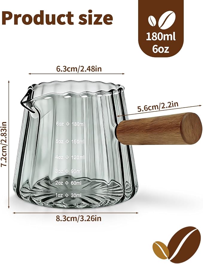 Espresso Measuring Cup 6 Oz, Espresso Glass Cups