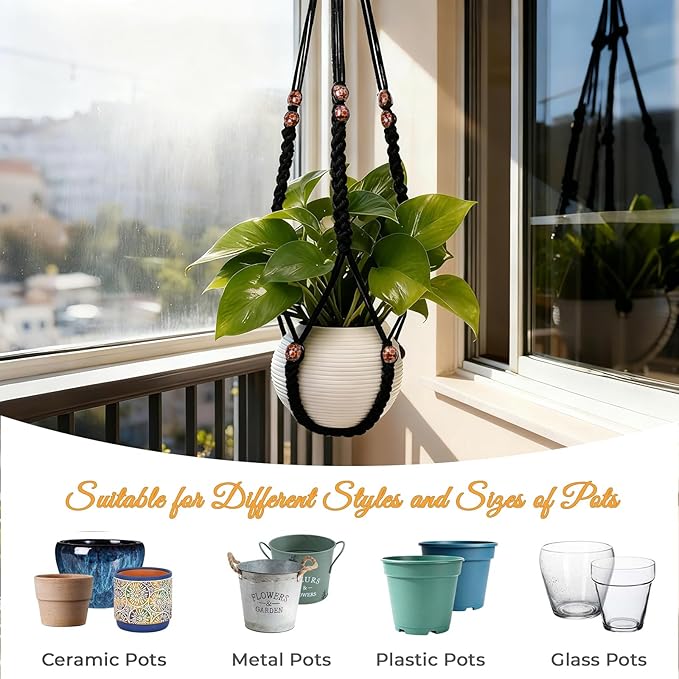35 Inch Macrame Plant Hanger, Large