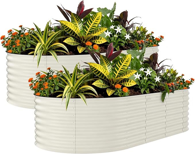 Garvee 2 Pack Galvanized Raised Garden Beds