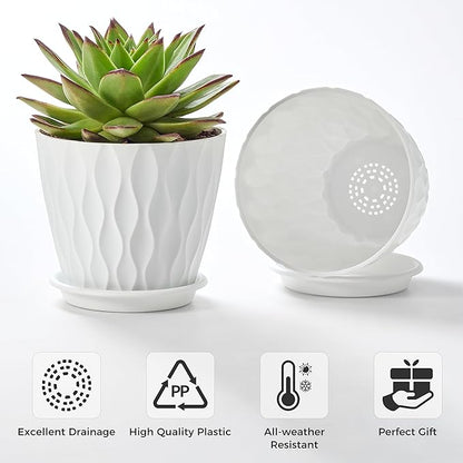 FaithLand 6-Pack 6-Inch Plastic Plant Pots