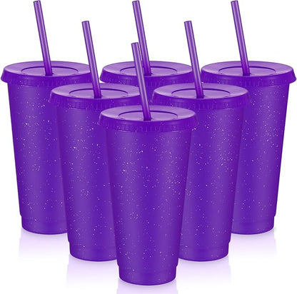 Uiifan 6 Pcs 24 oz Reusable Tumbler