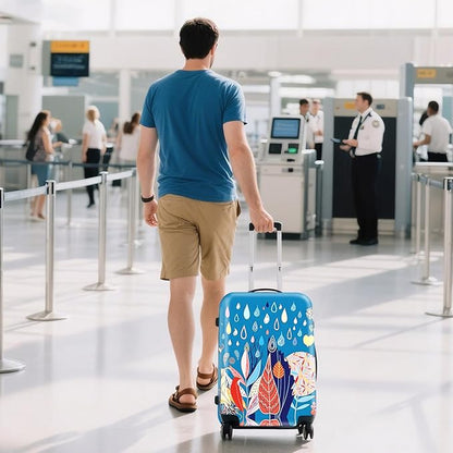 WUJIAONIAO Travel Luggage Cover Baggage Suitcase Cover Protector Skins 18-32 Inch (rainy season, XL (for 29-32 inch luggage))