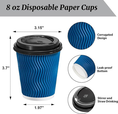 Clawsoff 100 Pack 8 oz Coffee Cups