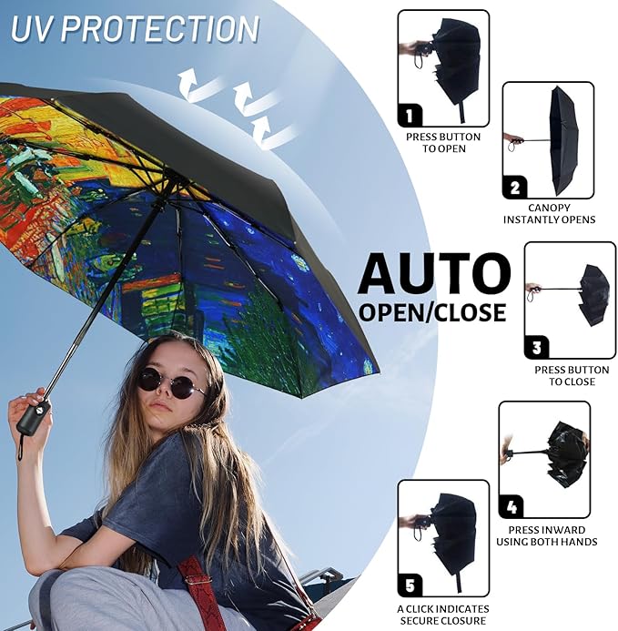 SY COMPACT Travel Umbrella Windproof Automatic Umbrellas Small Compact UV Sun Protection Factory Outlet Umbrella